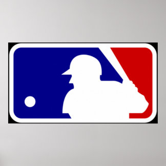 Poster logo dolanan bal kasti mlb jaman disik