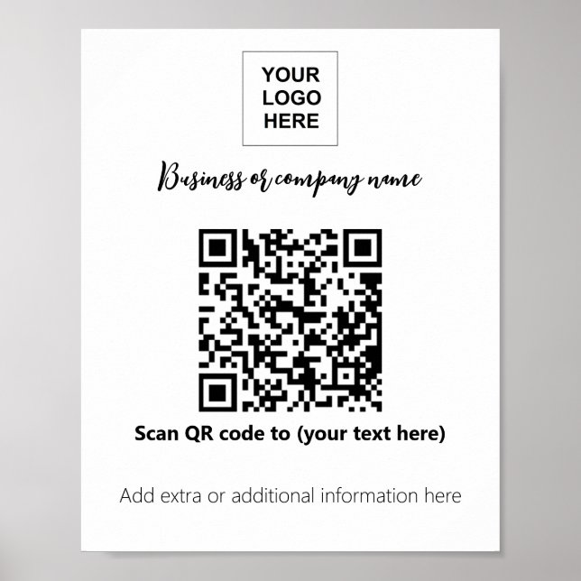 Poster Logo du modèle d'entreprise code qr (Devant)