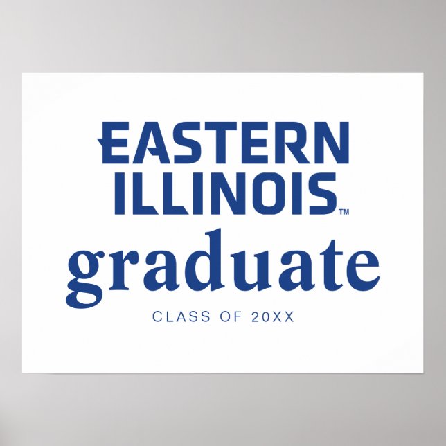 Poster Logo du mot-symbole de l'Université Eastern Illino (Devant)