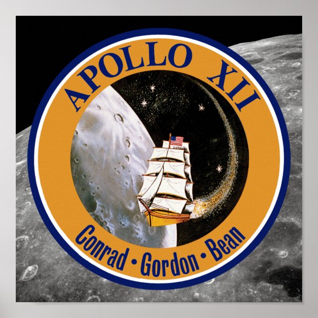 Poster Logo du patch de mission Apollo 12 (Devant)