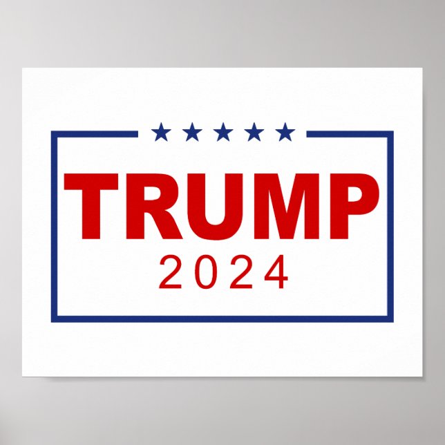 Poster Logo du rectangle classique Trump 2024 (Devant)