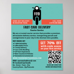 Poster Logo du service de messagerie, publicité du servic