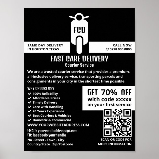 Poster Logo du service de messagerie, publicité du servic (Devant)