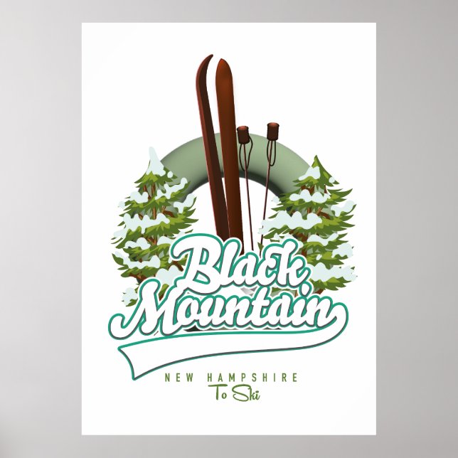 Poster Logo du ski du New Hampshire de Black Mountain. (Devant)
