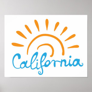 Poster Logo ensoleillé de la Californie