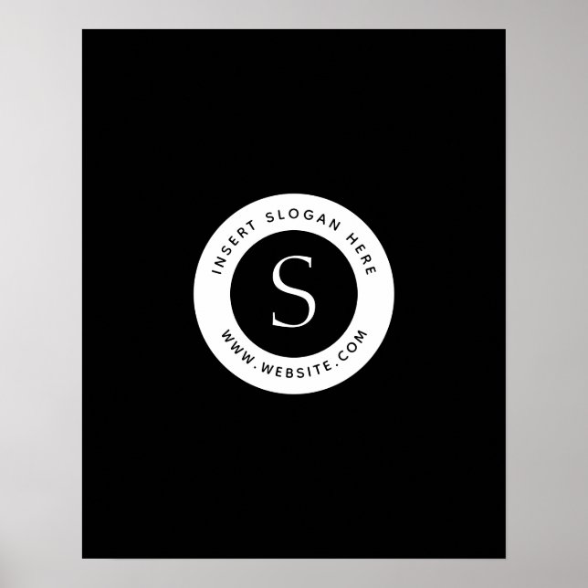 Poster Logo Entreprise Moderne Noir et Blanc (Devant)
