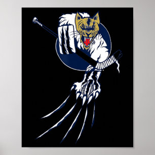 Poster Logo Gardien de but Ice Beast Hockey Chat de la Ju