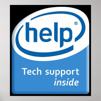 Poster Logo Intel® Parody - Support technique informatiqu