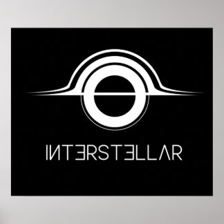 Poster Logo Interstellar Gargantua blanc