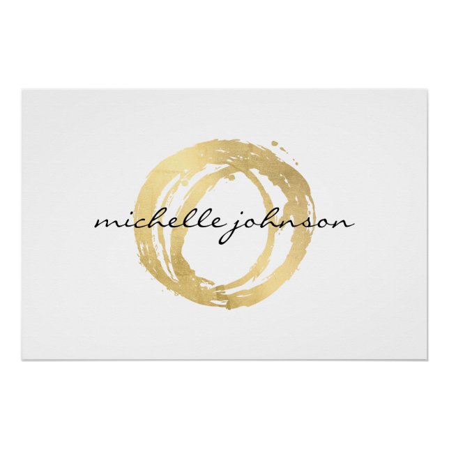 Poster Logo Luxe Faux Gold Peint Circle Télécharger (Devant)