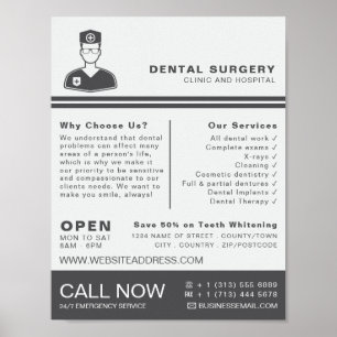 Poster Logo Médicale, Dentisterie, Publicité Dentiste