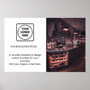 Poster Logo minimaliste blanc   Marque moderne simple