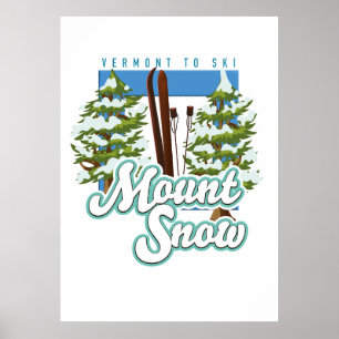 Poster Logo Mount Snow Vermont Ski.