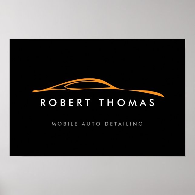 Poster Logo noir/orange Détail auto/réparation Télécharge (Devant)