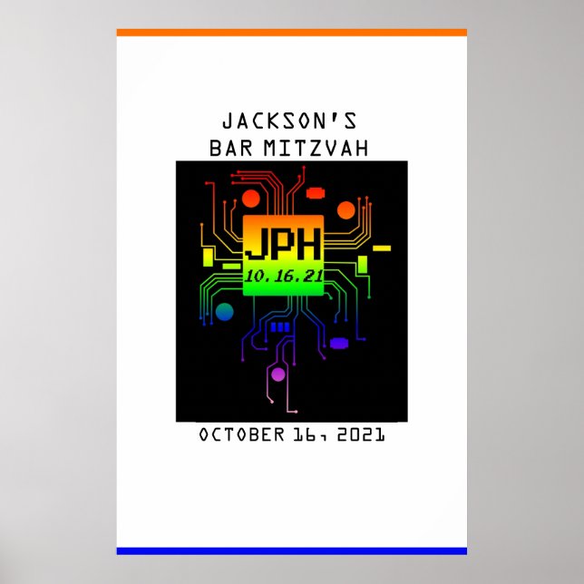 Poster Logo personnalisé de l'événement Bar Mitzvah (Devant)
