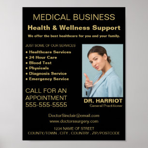 Poster Logo personnalisé, généraliste, infirmière