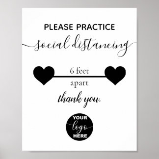 Poster Logo personnalisé Sécurité commerciale Distances s