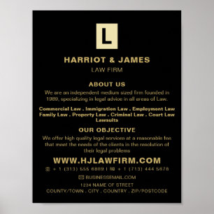 Poster Logo Personnalisé, Services Juridiques Sleek Adver
