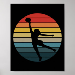 Poster Logo Retro Vintage de basket-ball Wnba