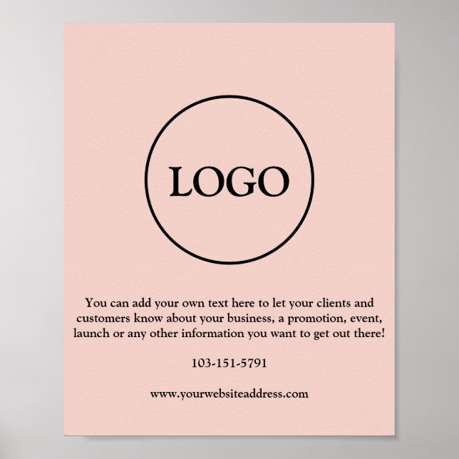 Poster Logo rose vif moderne Texte promotionnel Affaires (Devant)