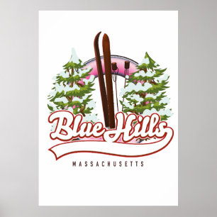 Poster logo ski Blue Hills Massachusetts