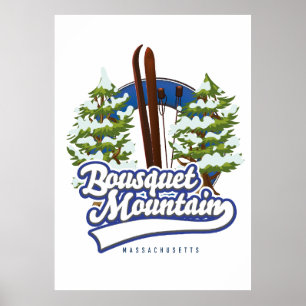 Poster Logo ski Bousquet Mountain Massachusetts