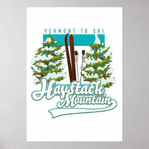 Poster Logo ski Haystack Mountain Vermont USA
