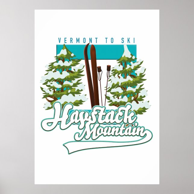 Poster Logo ski Haystack Mountain Vermont USA (Devant)