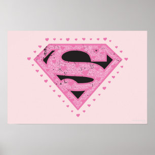 Poster Logo super-fille en uniforme noir et rose