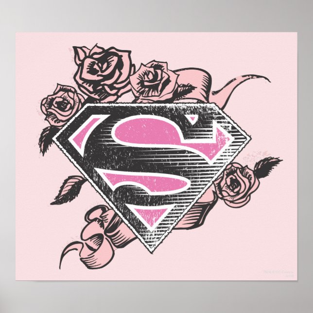 Poster Logo Supergirl avec Rose (Devant)