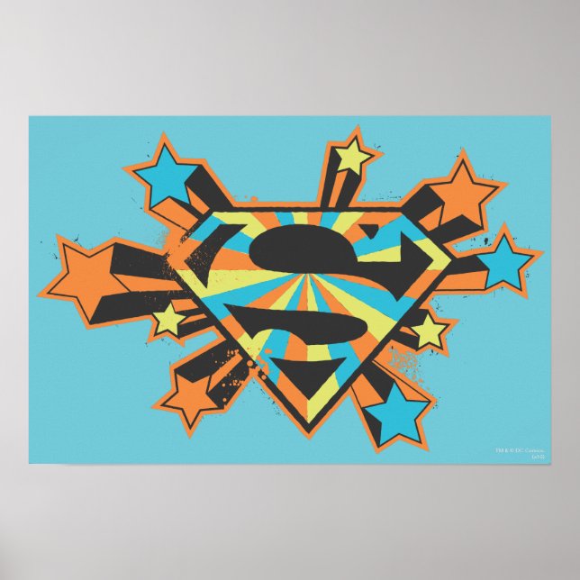 Poster Logo Supergirl Colorful Stars (Devant)