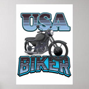 Poster Logo USA Biker