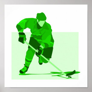 Poster Logo vert d'hockey