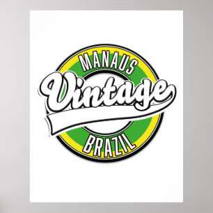 Poster Logo vintage de Manaus Brésil