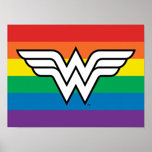 Poster Logo Wonder Woman Rainbow