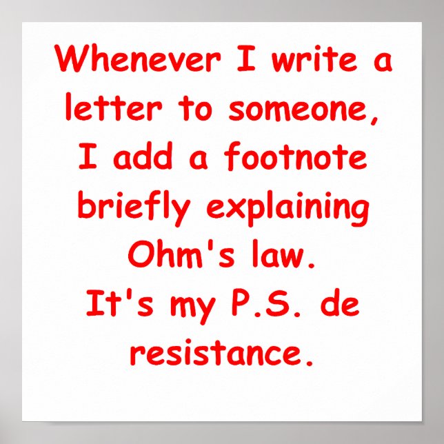 Poster loi de ohm (Devant)