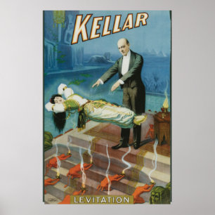 Poster Loi magique vintage de lévitation de ~ de Kellar
