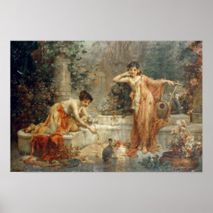Poster L'Oiseau des animaux de compagnie par Hans Zatzka
