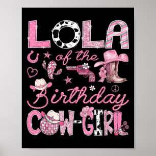 Poster Lola De L'Anniversaire Vache Rodeo Western Coquet