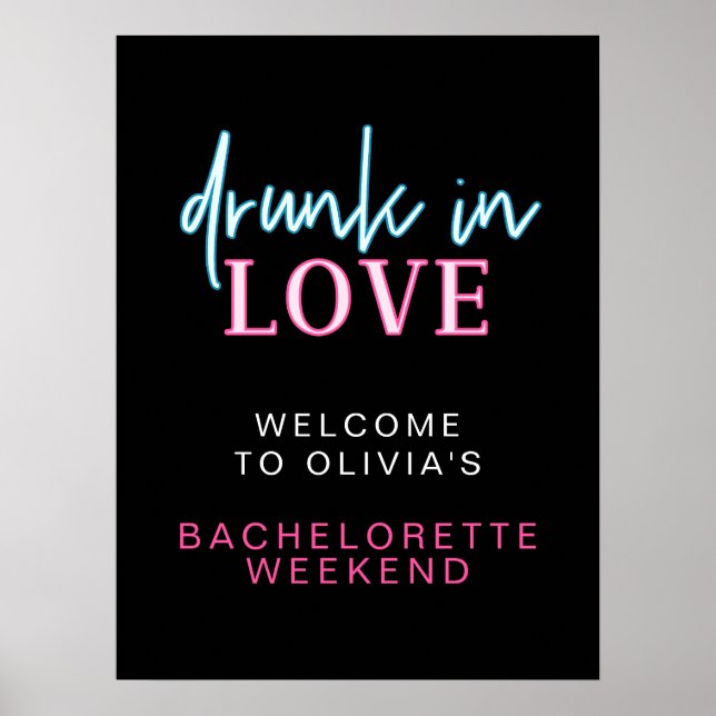 Poster LOLA Néon Amoureux Ivre Enterrement de Vie de Jeun (Devant)