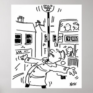 Poster Lollipop Man fait Balancing Act avec Lollipop