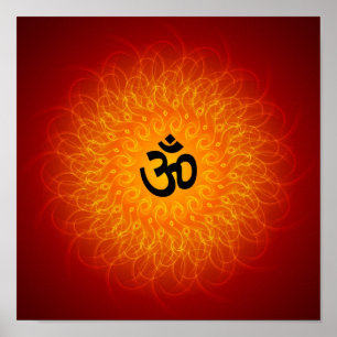 Poster L'OM spirituel sur l'affiche de mandala