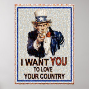 Poster L'Oncle Sam vous veut Mosiac (fait à partir de