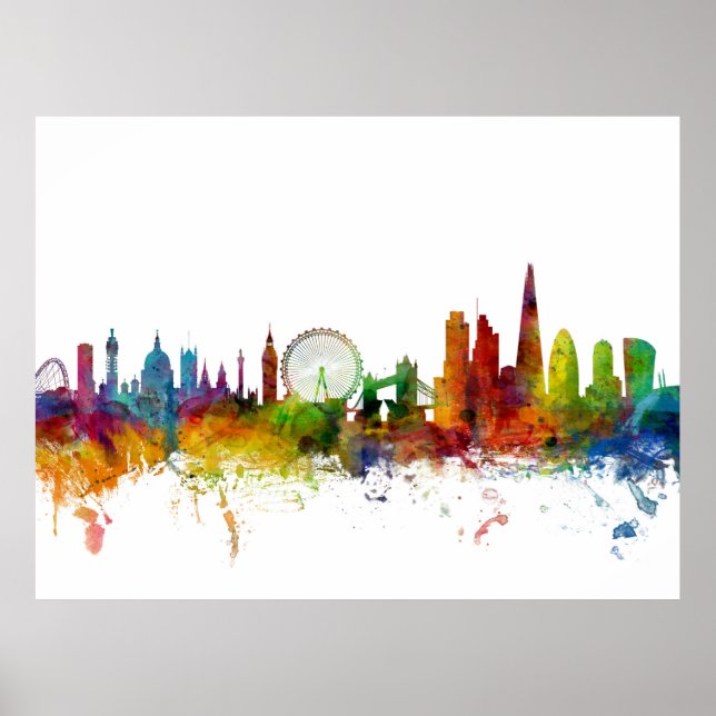 Poster London England Skyline (Devant)