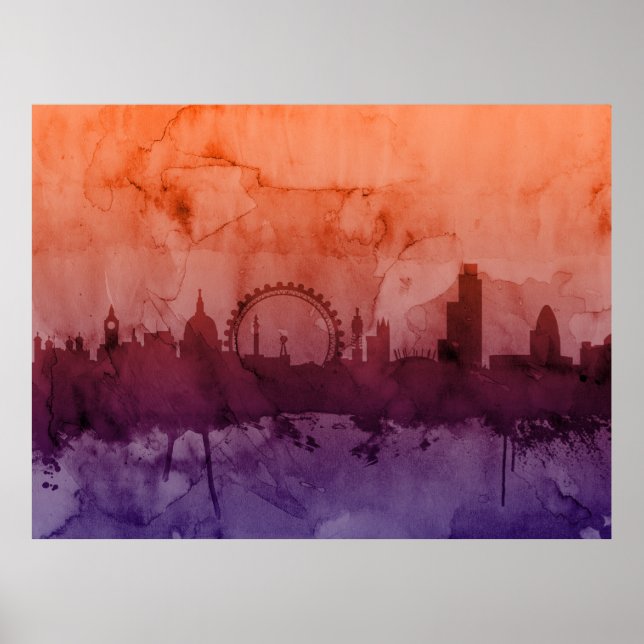 Poster London England Skyline (Devant)