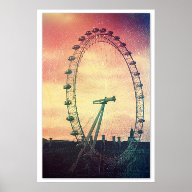Poster London Eye au lever du soleil (Devant)