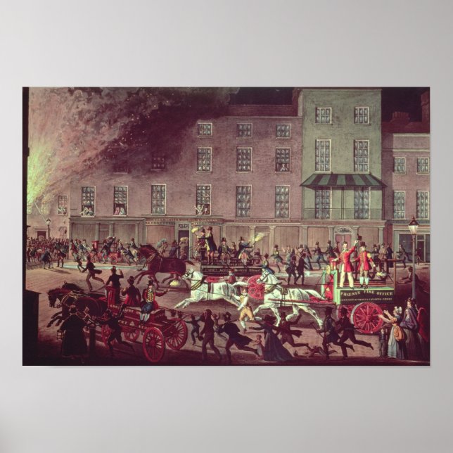 Poster London Fire Engines, gravé par R.G. Reeve (Devant)