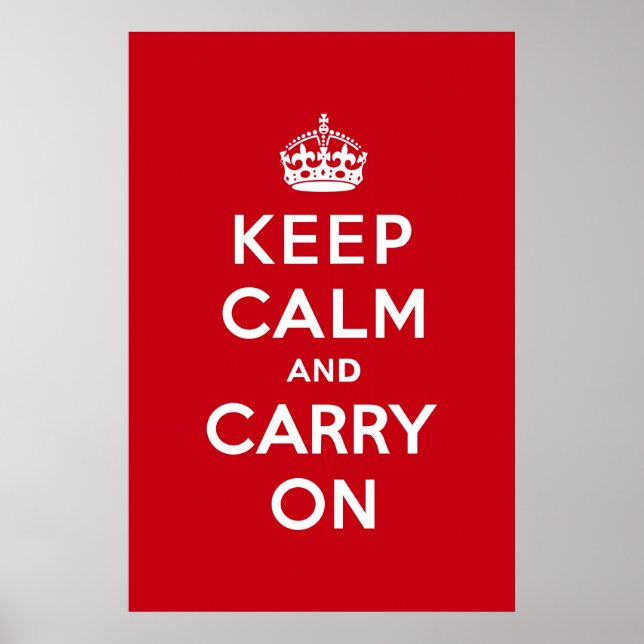 Poster London Red Keep Calme et Carry On (Devant)