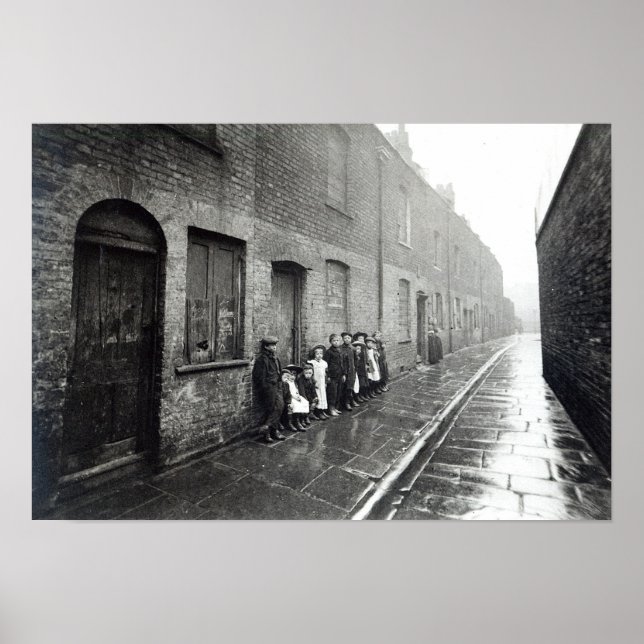 Poster London Slums, vers 1900 (Devant)