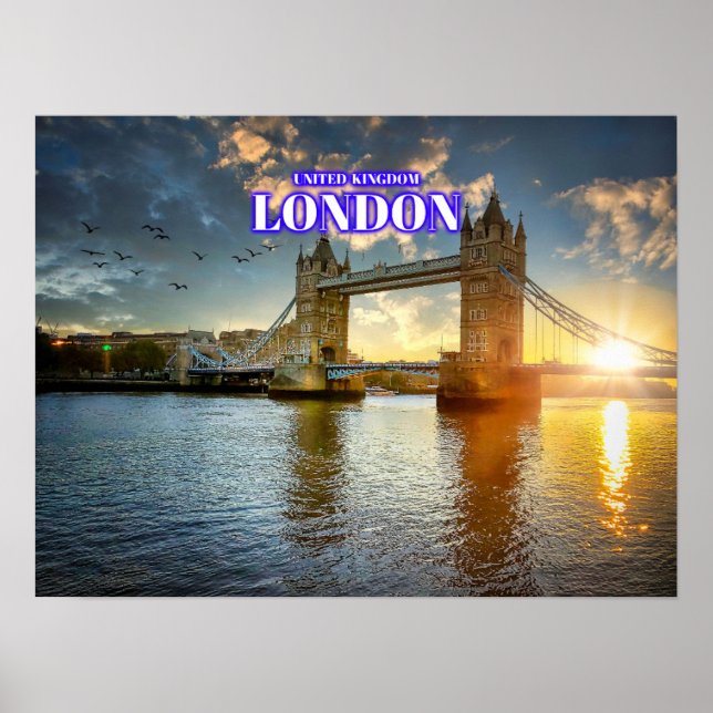Poster London Tower Bridge Daylight - Royaume-Uni (Devant)